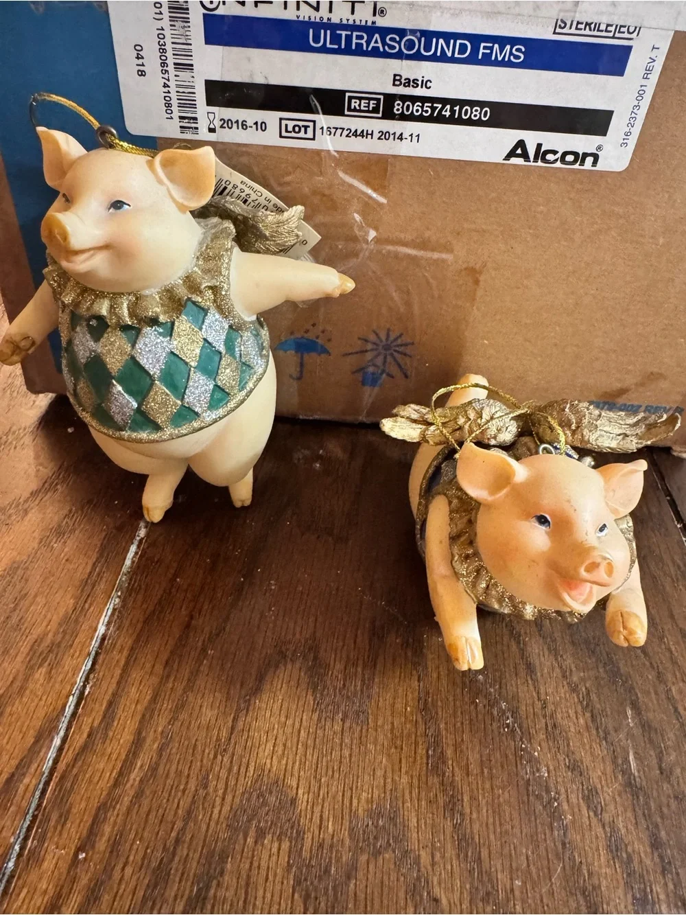 4.5” Flying Pigs w/ Wings & Sweater Collectable Christmas Ornaments